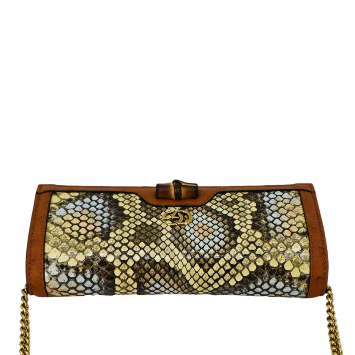 GUCCI Diana Python Chain Wallet Crossbody Bag Cloud Natural Gold 658243 - Image 5