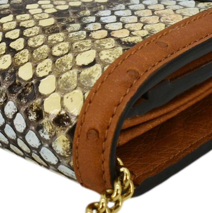 GUCCI Diana Python Chain Wallet Crossbody Bag Cloud Natural Gold 658243 - Image 7