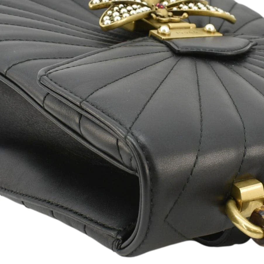 GUCCI Queen Margaret Bee Quilted Leather Backpack Black 476664 - Image 5