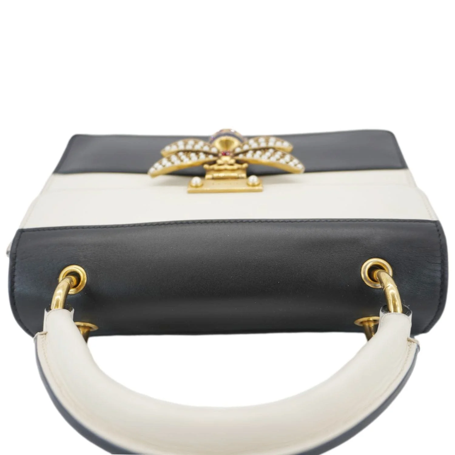 GUCCI Queen Margaret Bee Blind For Love Leather Shoulder Bag Black 476541 - Image 5