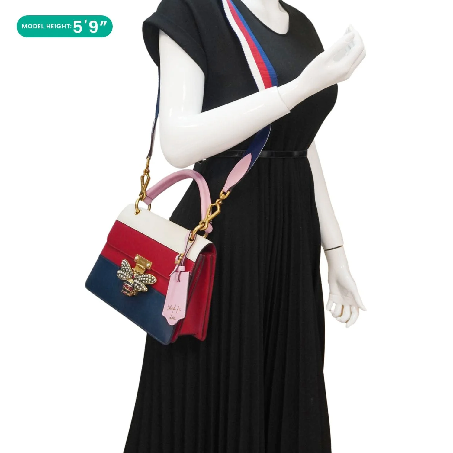 GUCCI Queen Margaret Bee Blind For Love Leather Shoulder Bag Multicolor 476541 - Image 2