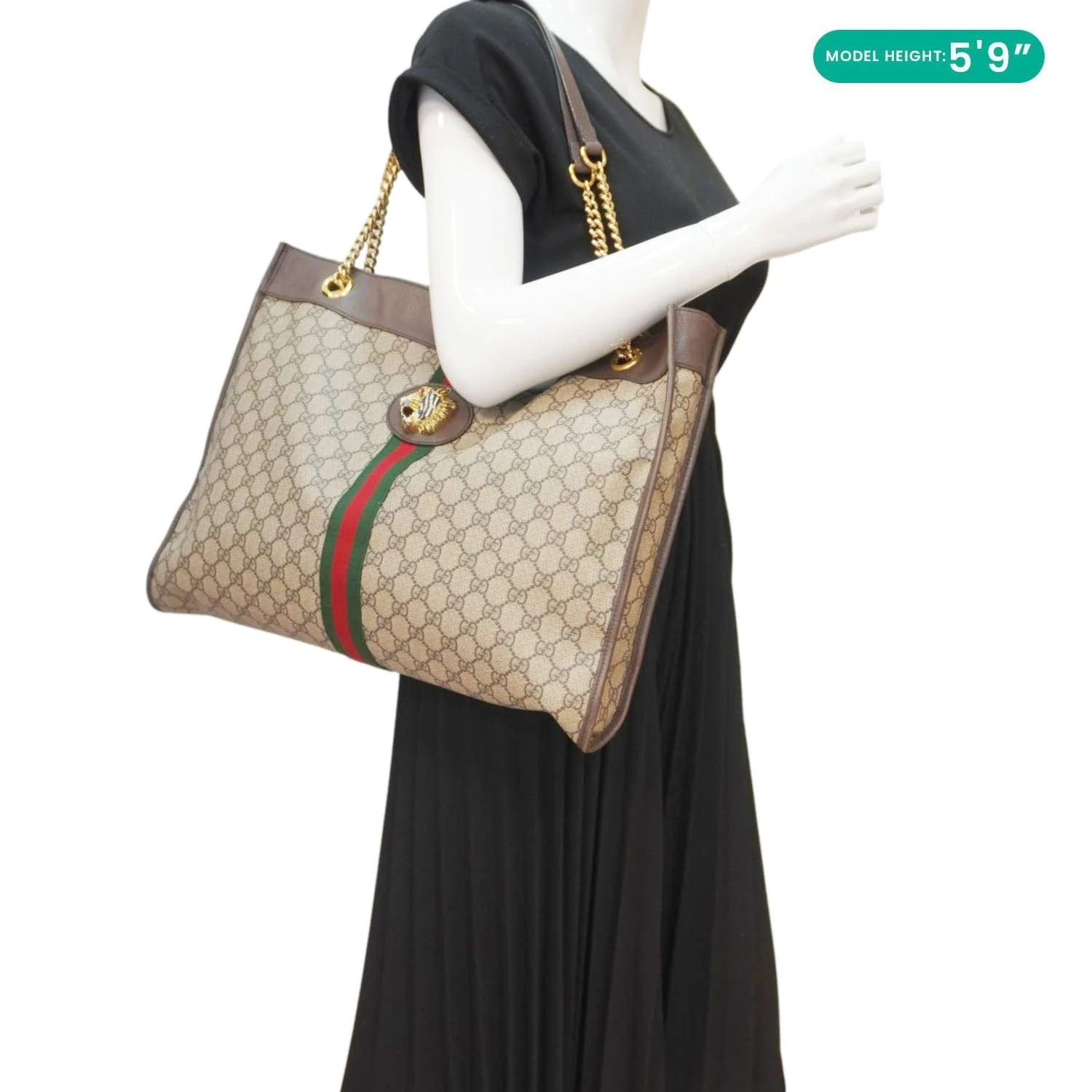 GUCCI Rajah GG Supreme Canvas Tote Shoulder Bag Beige 537219 - Image 2