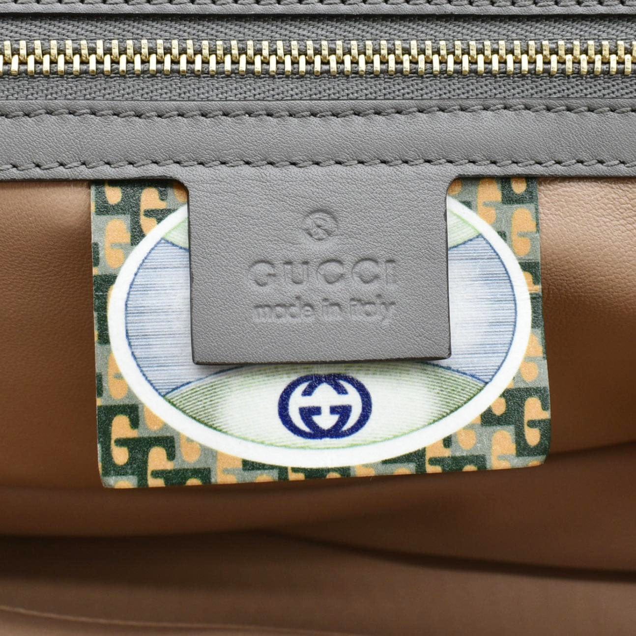 GUCCI Rajah Medium Leather Chain Shoulder Bag Grey 537241 - Image 18