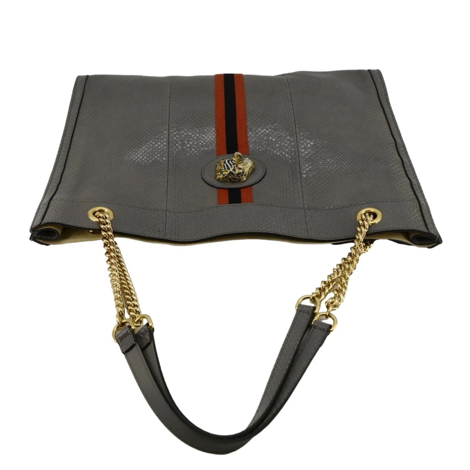 GUCCI Rajah Large Snakeskin Leather Tote Bag 537219 - Image 4