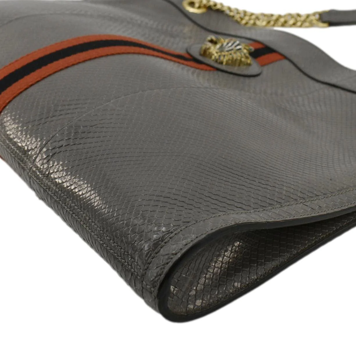 GUCCI Rajah Large Snakeskin Leather Tote Bag 537219 - Image 7