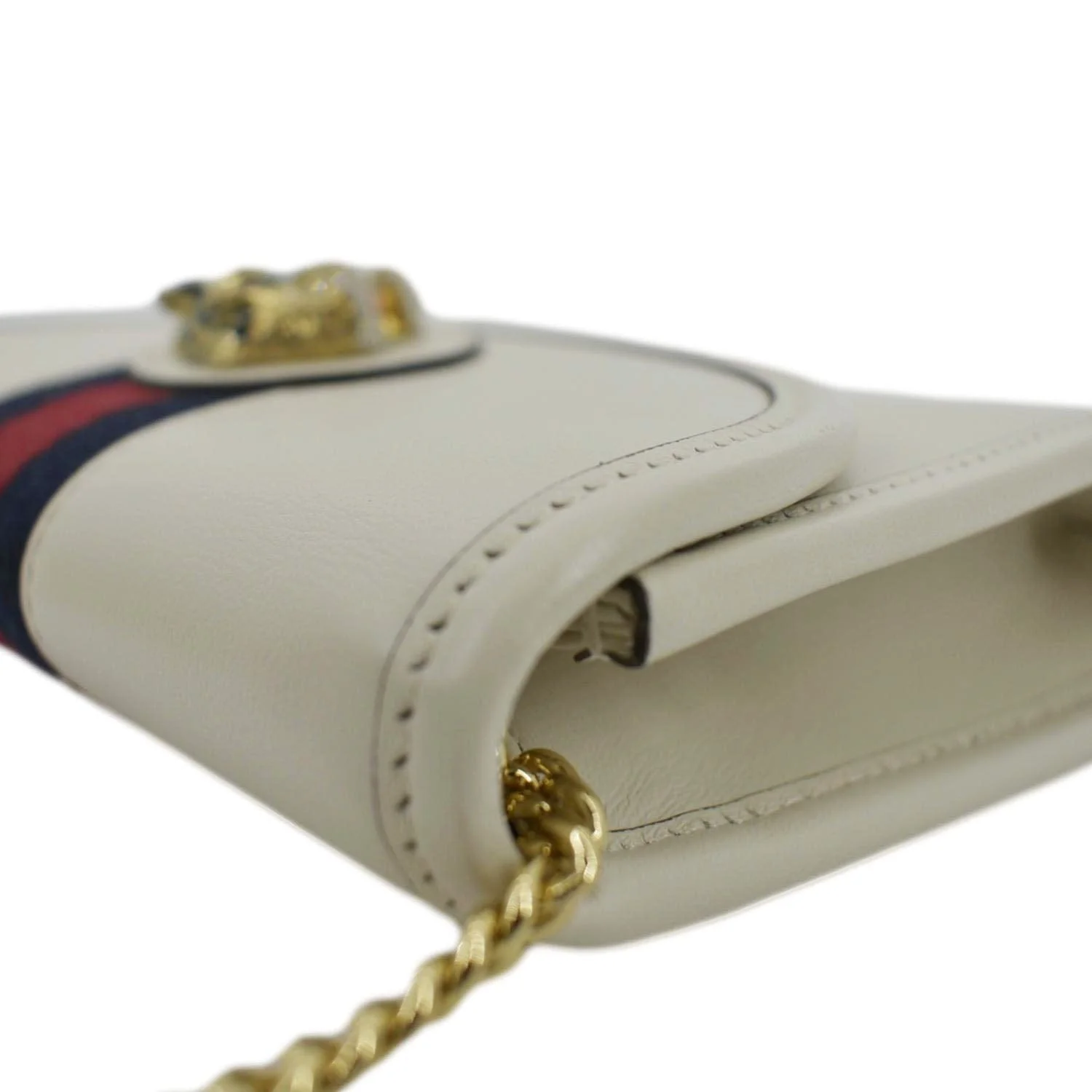 GUCCI Rajah Mini Leather Chain Shoulder Bag White 573797 - Image 6