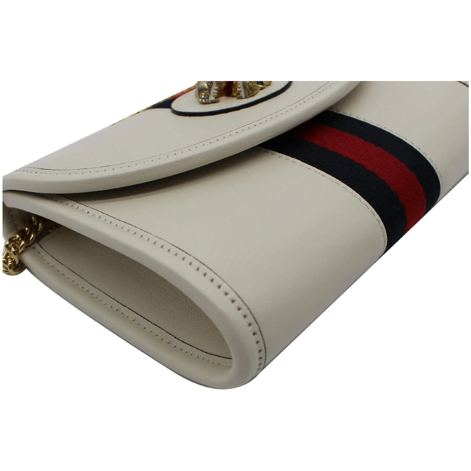 GUCCI Rajah Mini Leather Chain Shoulder Bag White 573797 - Image 7