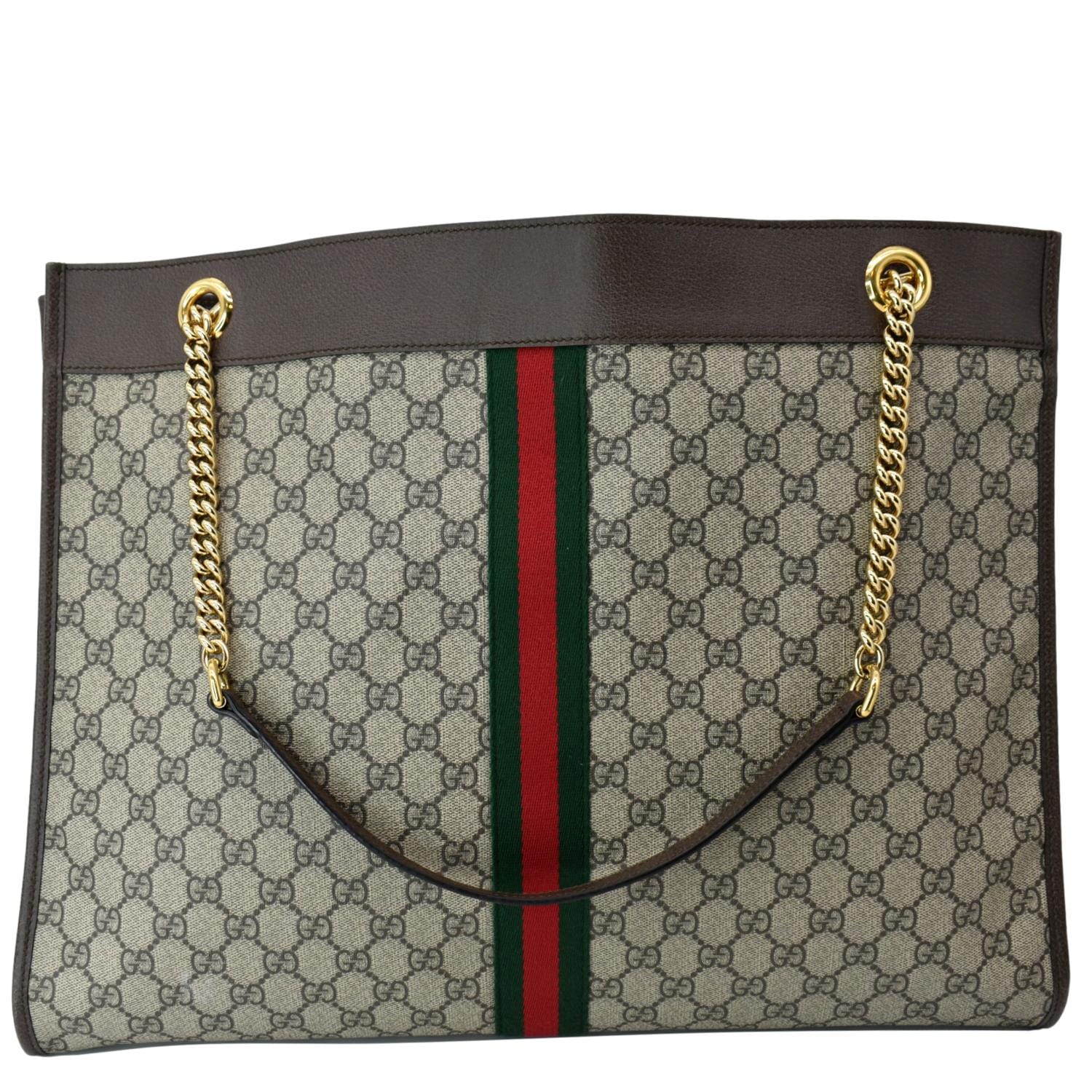 GUCCI Rajah Large Leather Tote Shoulder Bag Beige 537219 - Image 3