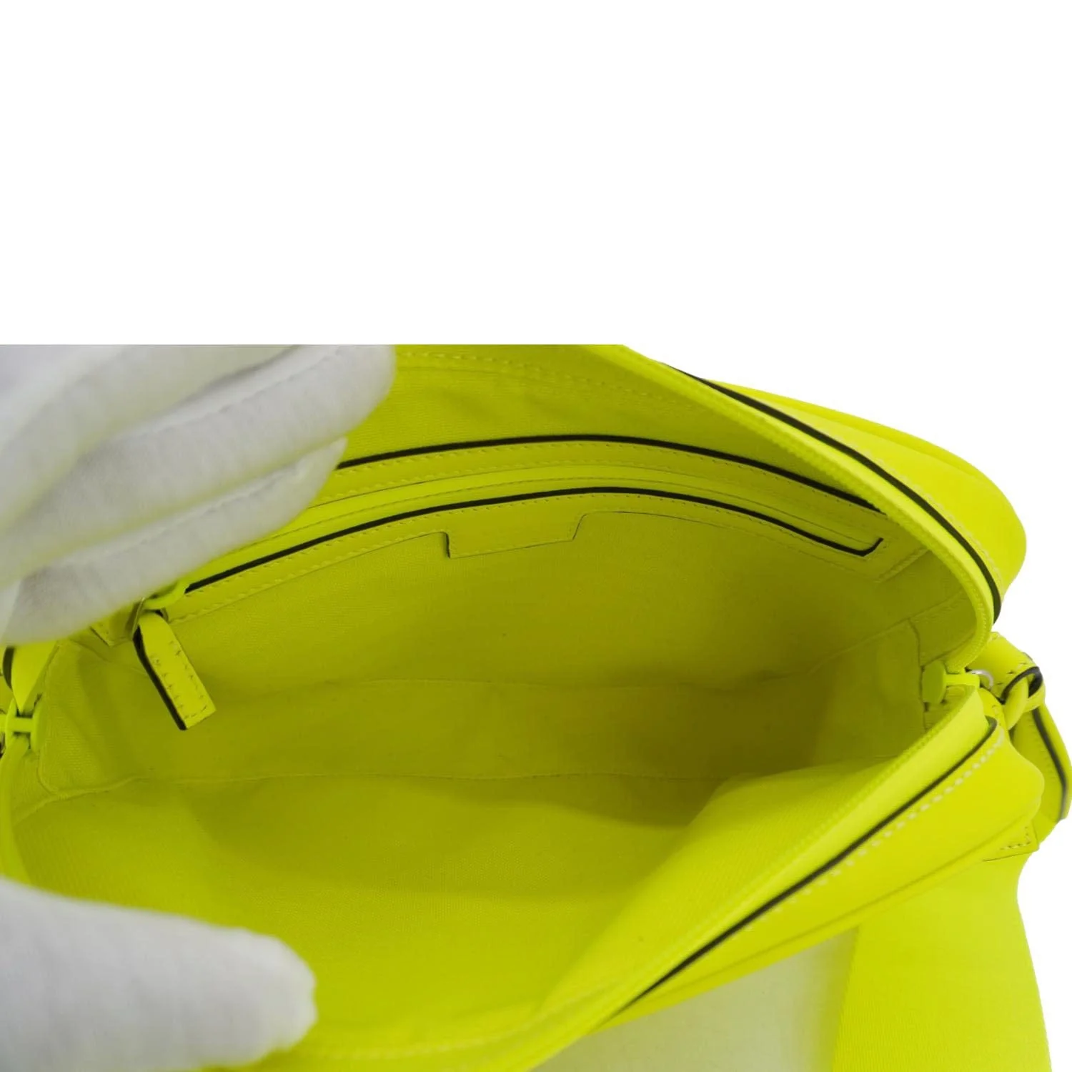 GUCCI GG Small Rubber Effect Leather Crossbody Bag Neon Yellow 771293 - Image 11