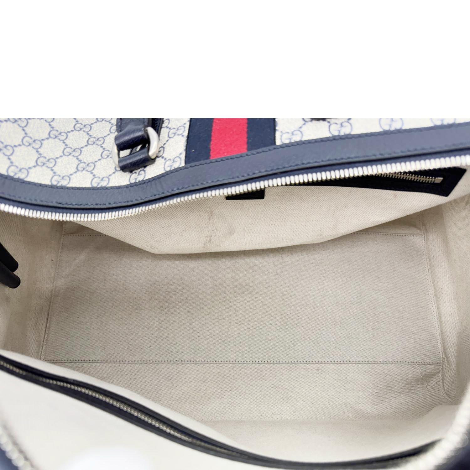 GUCCI Savoy Large GG Supreme Canvas Duffle Bag Navy Blue 724612 - Image 8