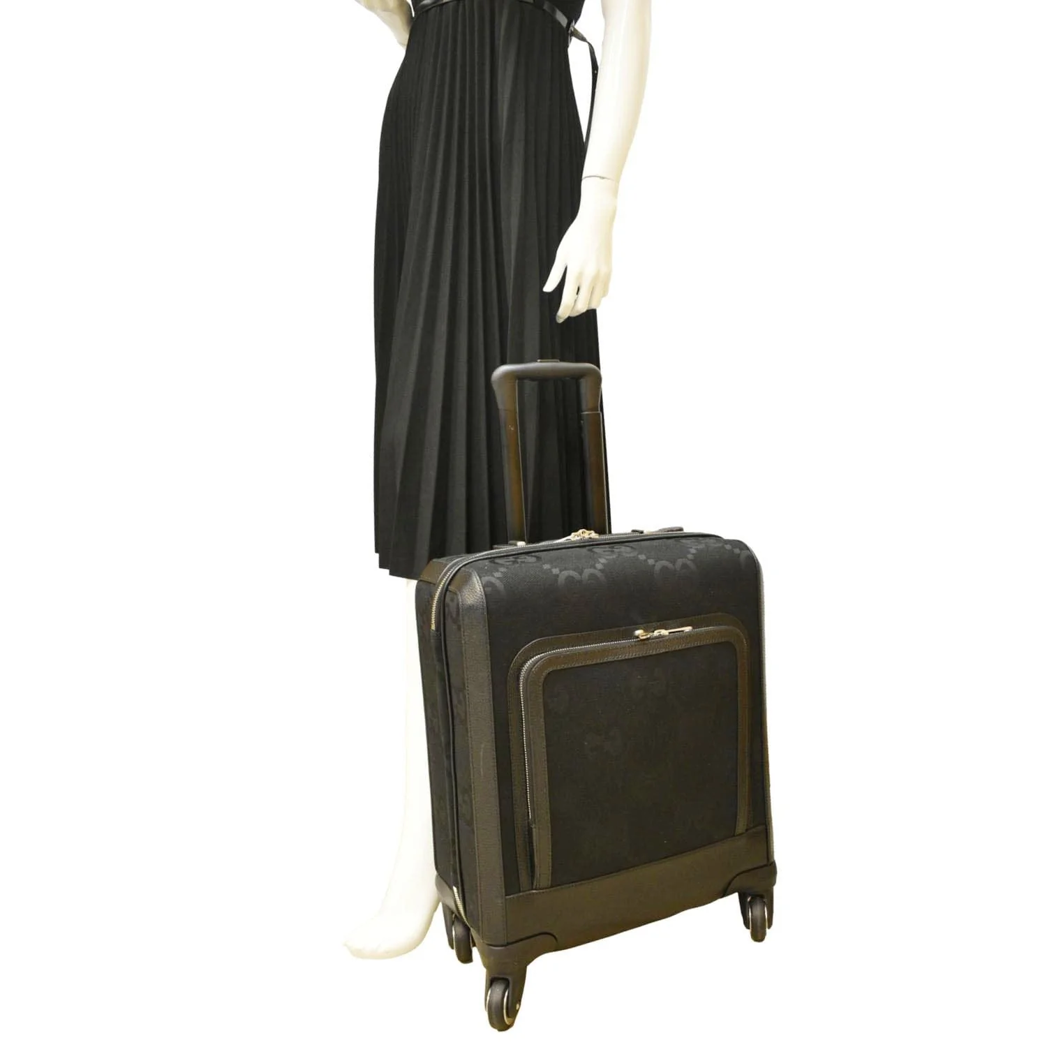 GUCCI Small Cabin Trolley Jumbo GG Supreme Canvas Travel Bag Black 451003 - Image 2