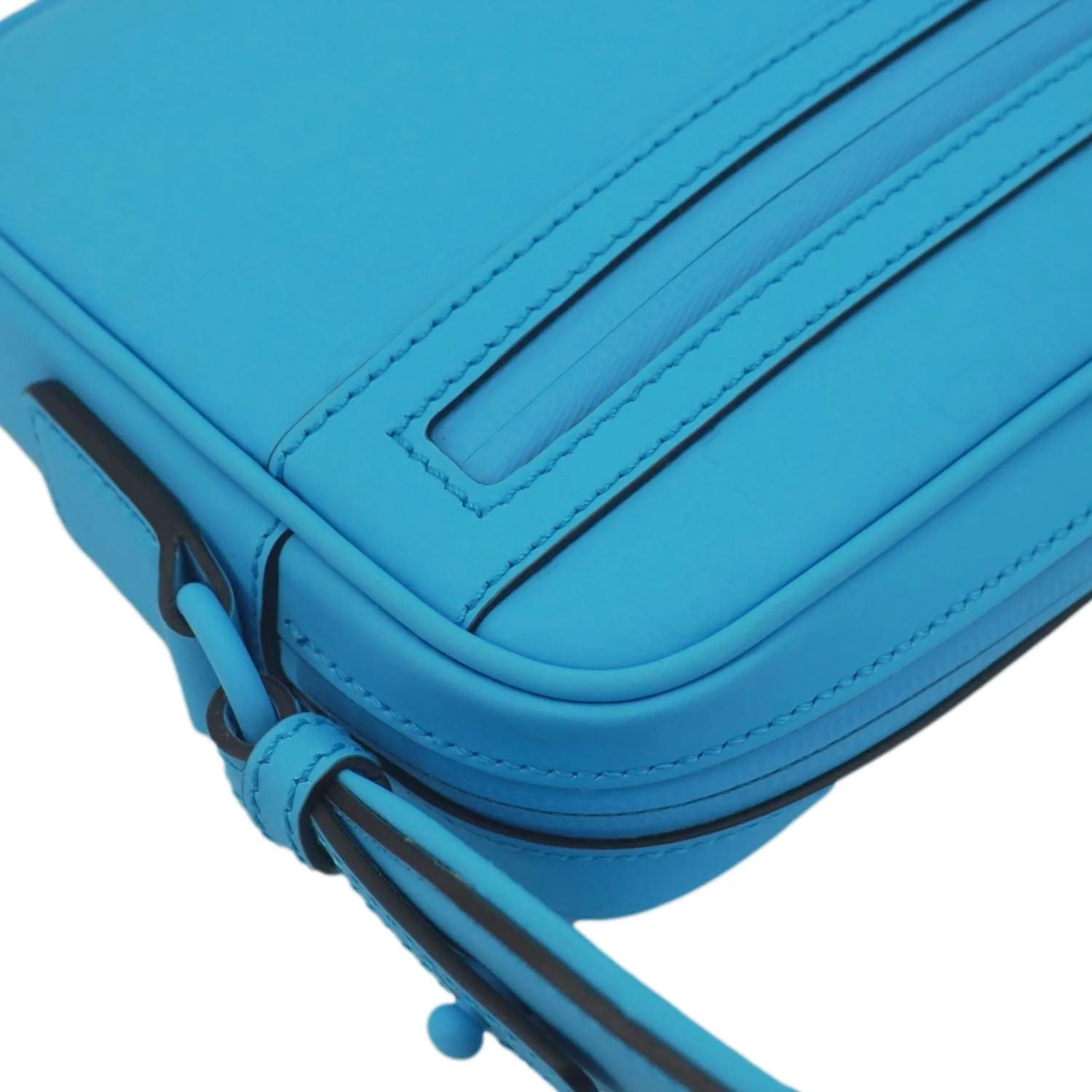 GUCCI GG Small Rubber-effect Leather Crossbody Bag Bright Blue 771293 - Image 6