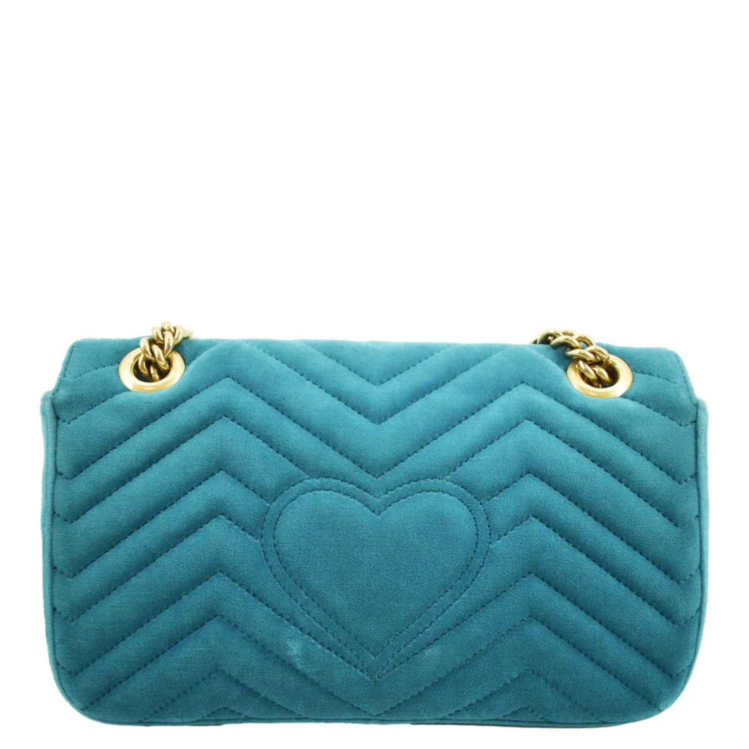 GUCCI GG Marmont Small Velvet Shoulder Bag Turquoise 443497 - Image 3