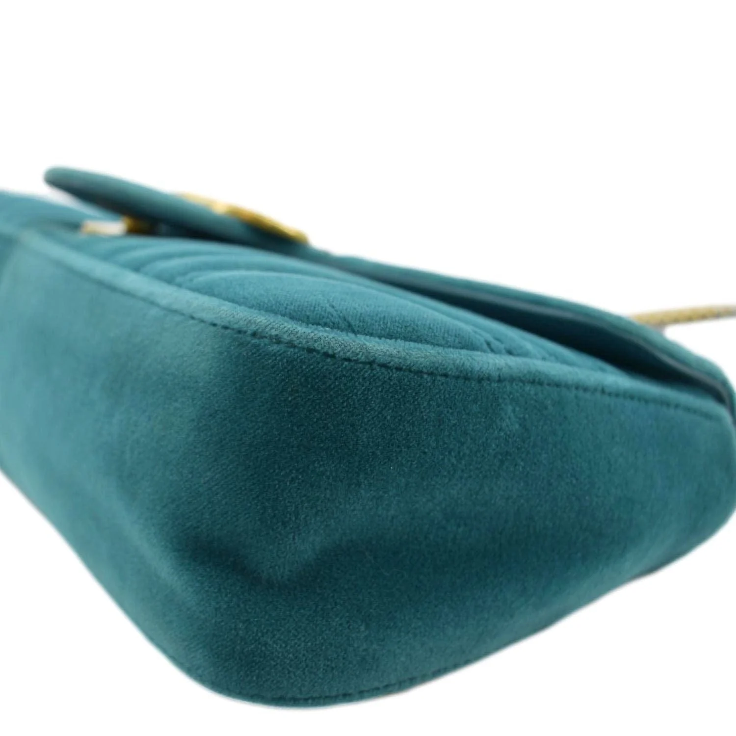 GUCCI GG Marmont Small Velvet Shoulder Bag Turquoise 443497 - Image 7
