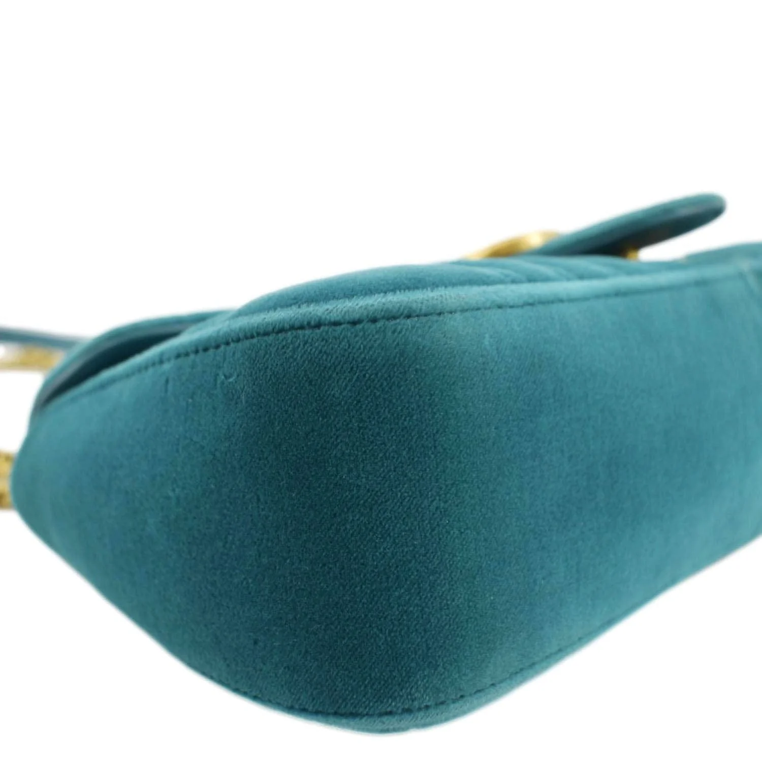 GUCCI GG Marmont Small Velvet Shoulder Bag Turquoise 443497 - Image 8
