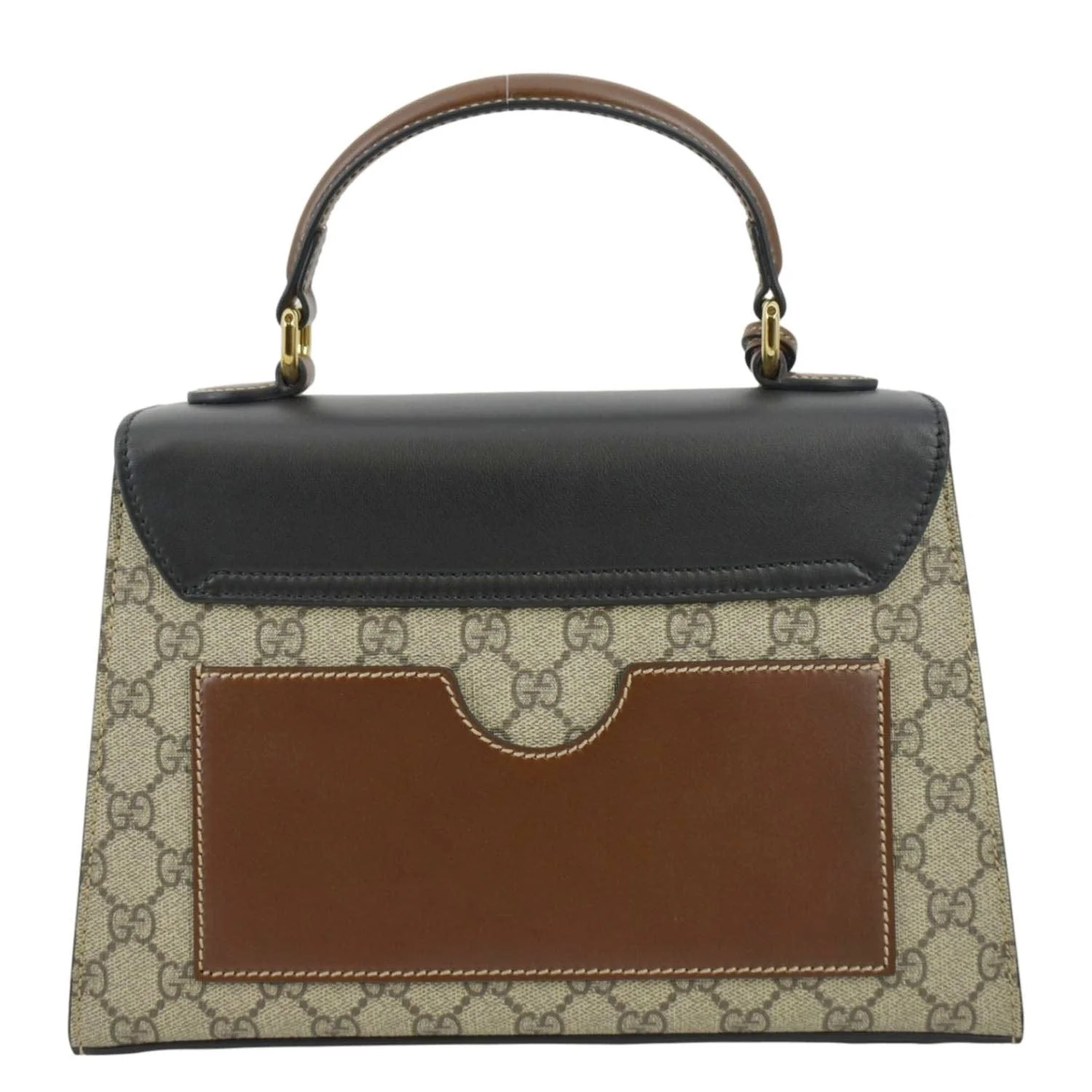 GUCCI Small Signature Padlock GG Supreme Monogram Top Handle Shoulder Bag Beige 453188 - Image 4