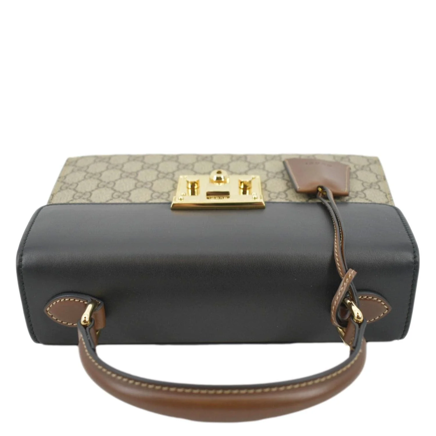 GUCCI Small Signature Padlock GG Supreme Monogram Top Handle Shoulder Bag Beige 453188 - Image 5