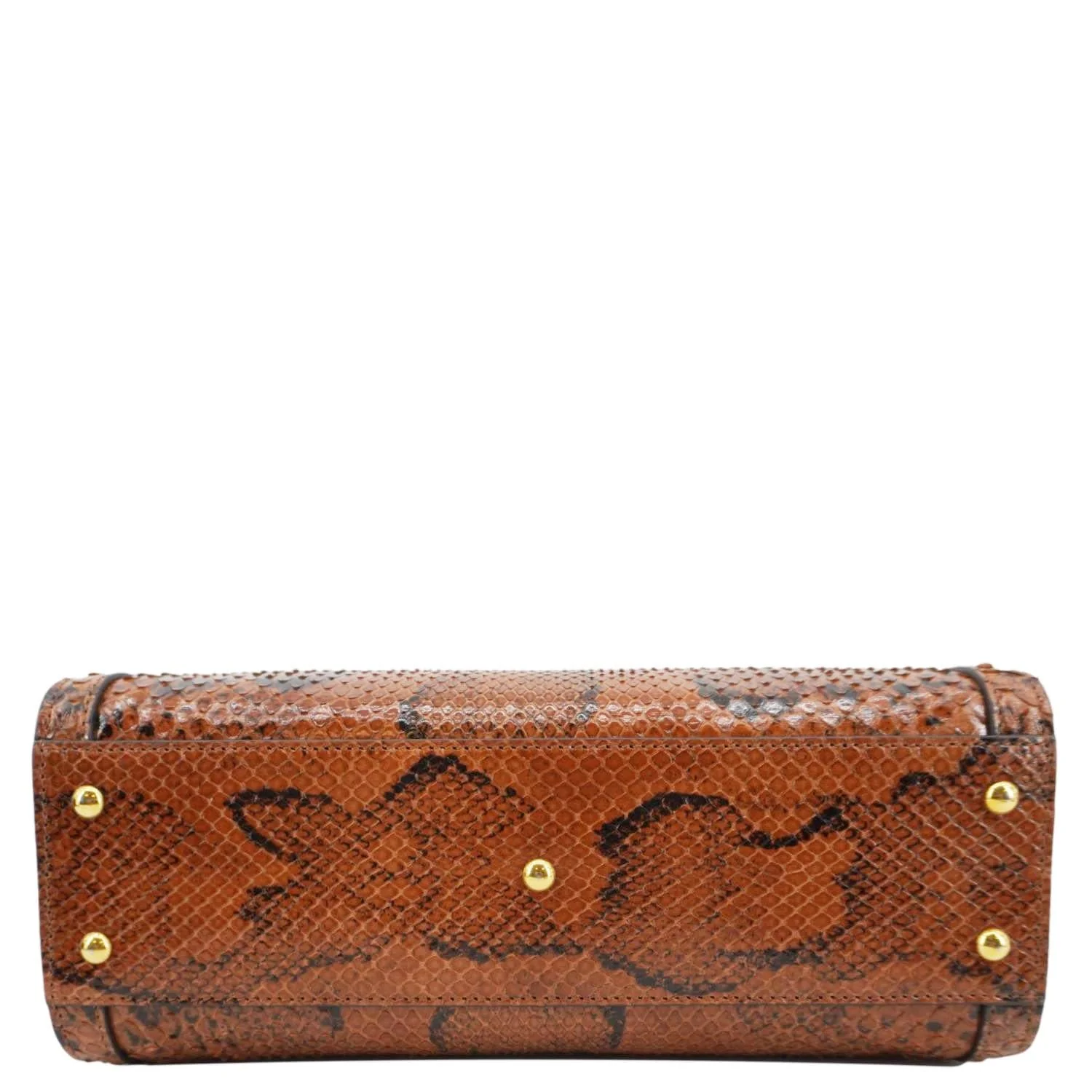GUCCI Diana Small Snakeskin Leather Tote Bag Orange 660195 - Image 10