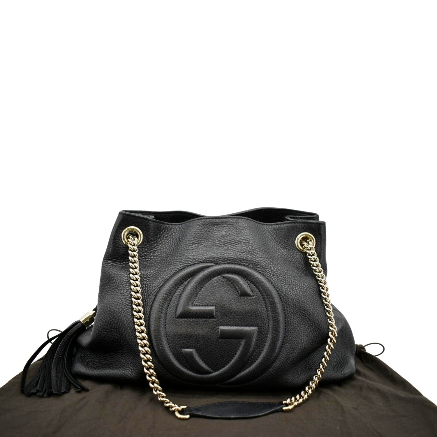 Gucci Soho Medium Pebbled Leather Shoulder Bag Black 308982 - Image 3