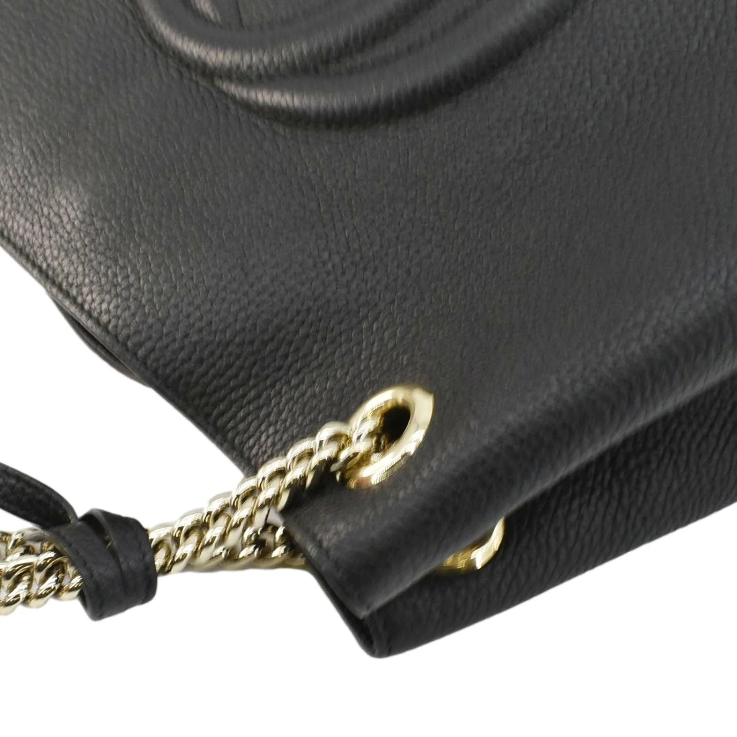 Gucci Soho Medium Pebbled Leather Shoulder Bag Black 308982 - Image 5