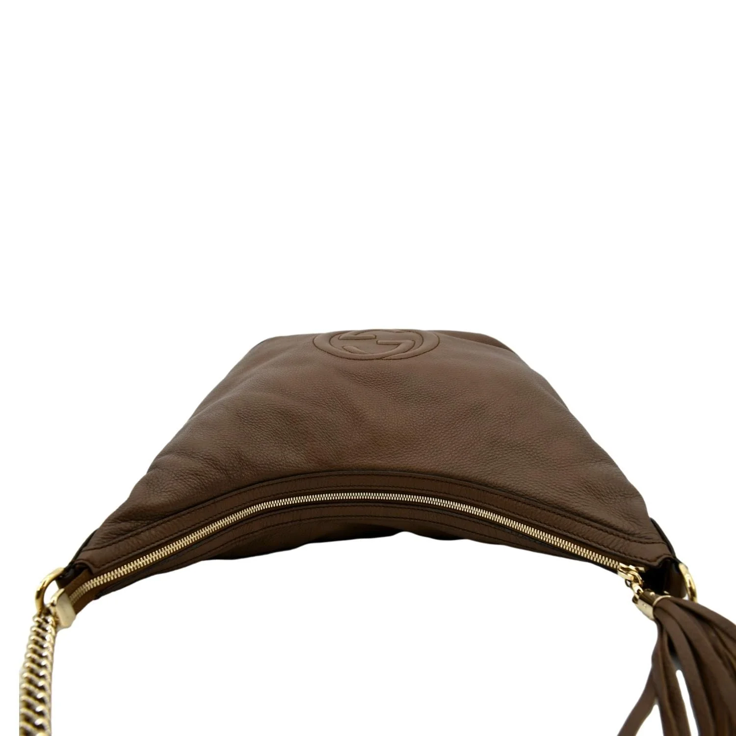 GUCCI Soho Pebbled Calfskin Leather Chain Shoulder Bag Maple Brown 308981 - Image 4