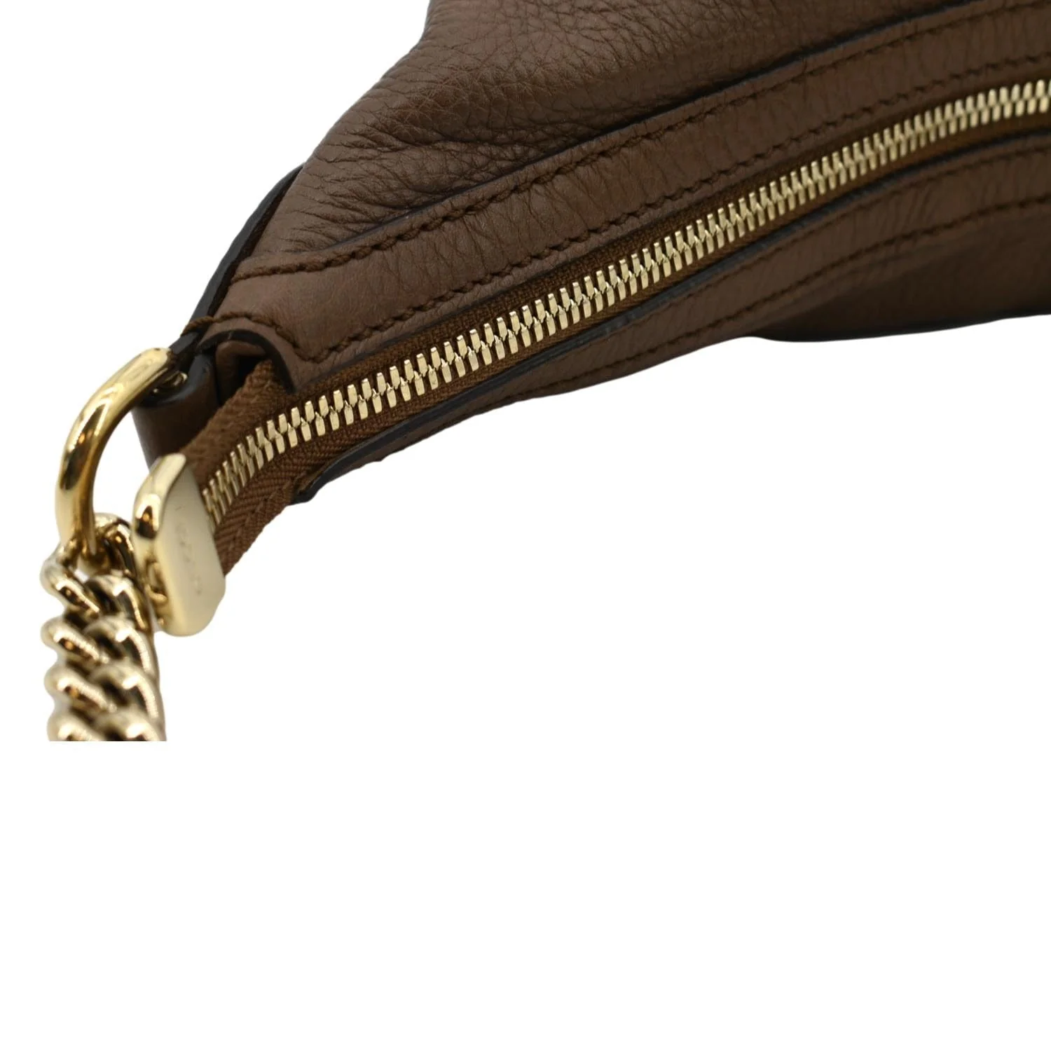 GUCCI Soho Pebbled Calfskin Leather Chain Shoulder Bag Maple Brown 308981 - Image 5