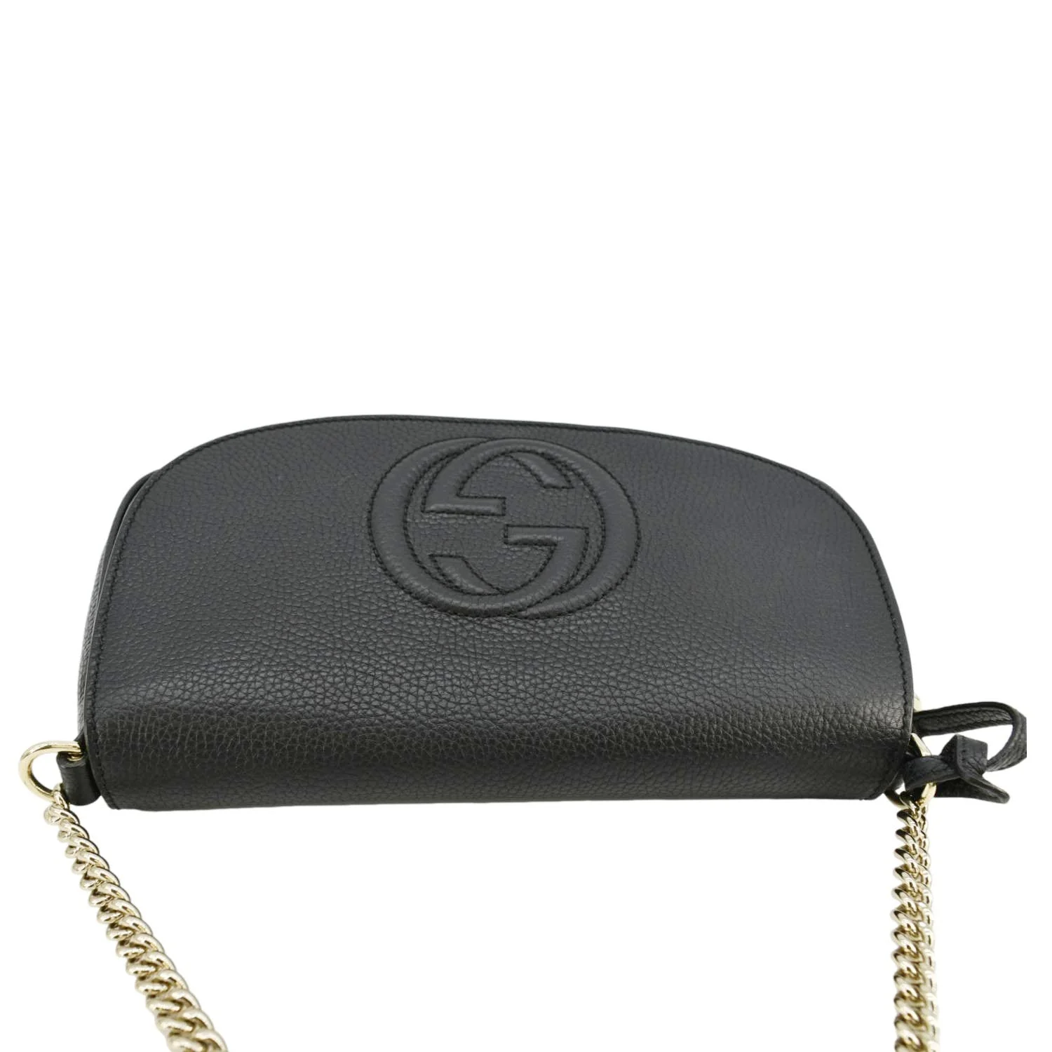 GUCCI Soho Flap Leather Chain Crossbody Bag Black 536224 - Image 10