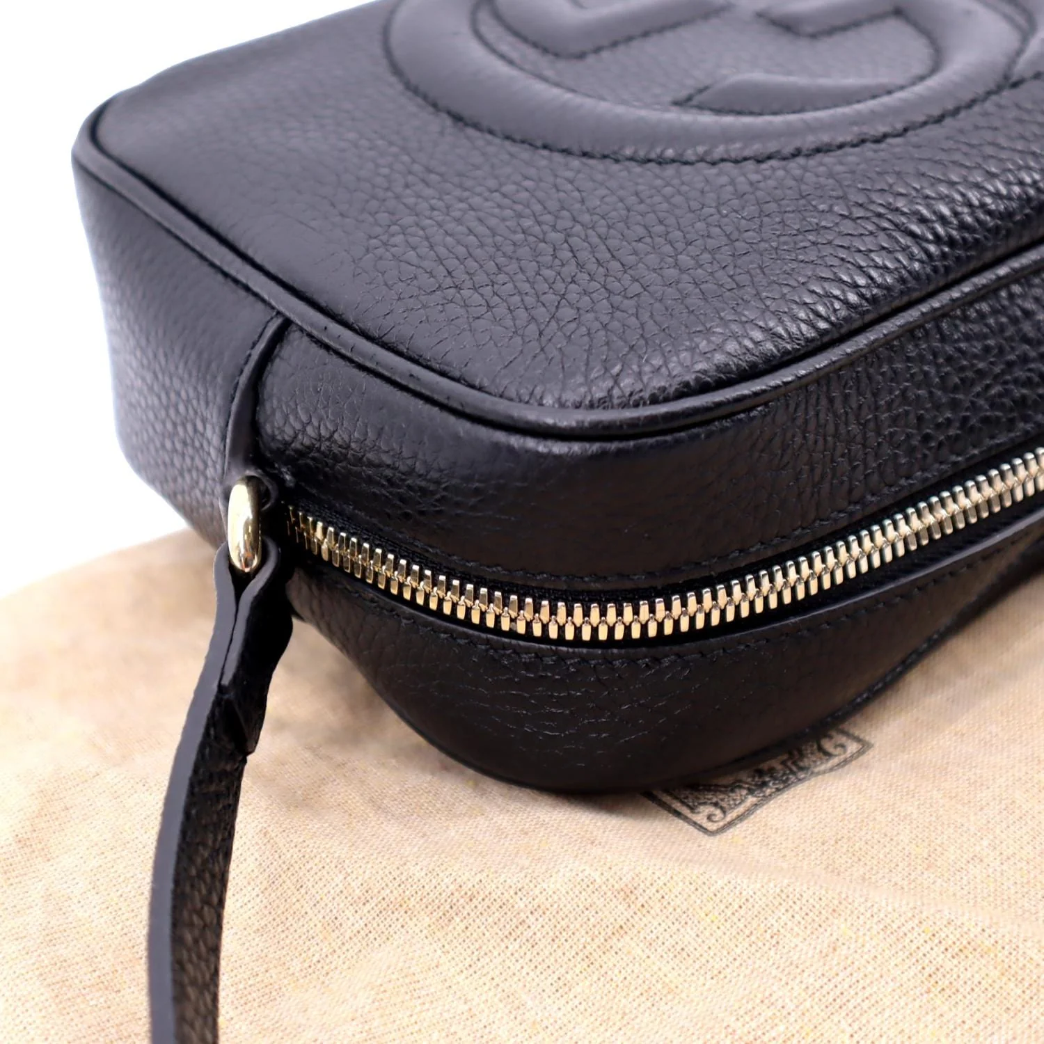 GUCCI Soho Disco Pebbled Leather Crossbody Bag Black 308364 - Image 5