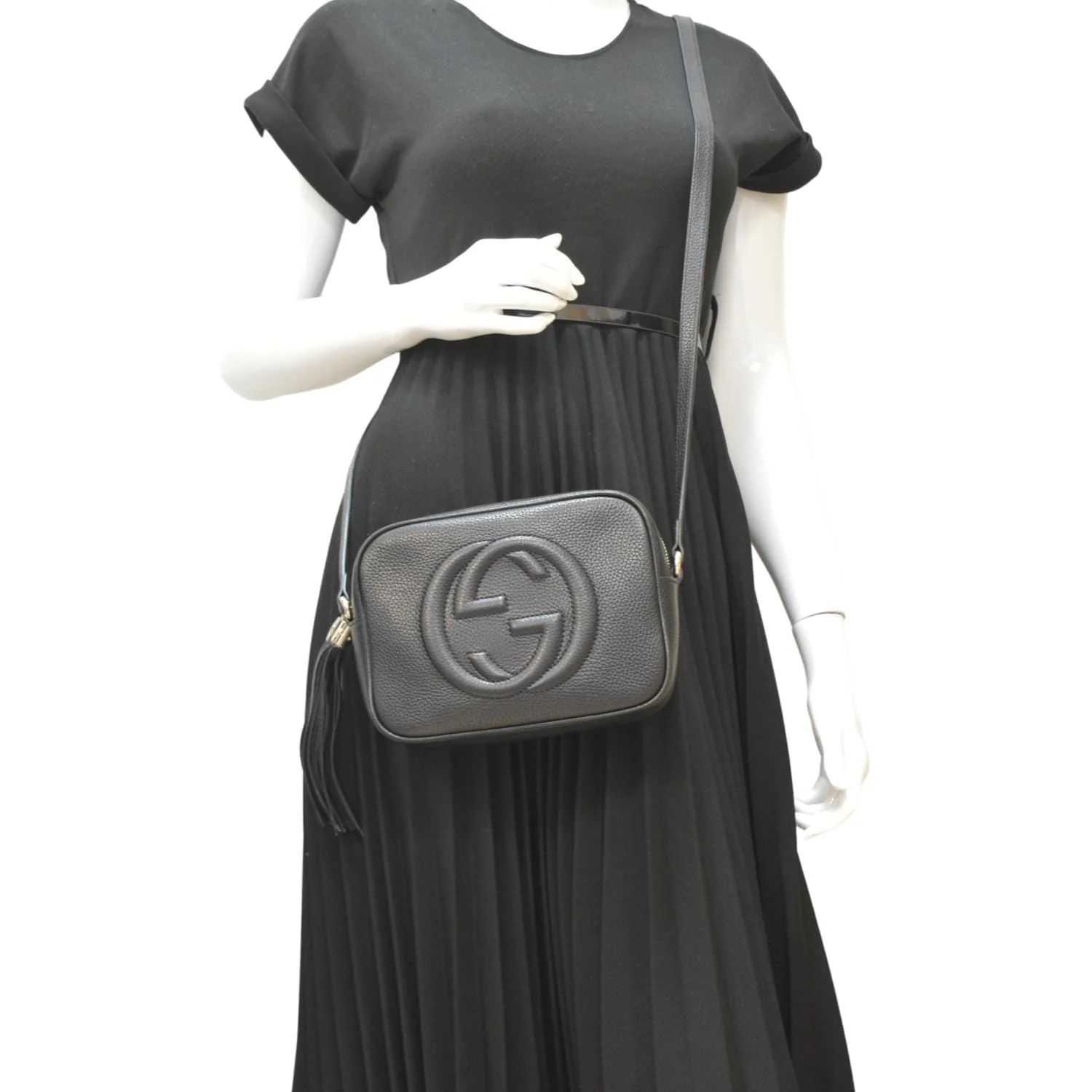 GUCCI Soho Disco Leather Crossbody Bag Black 308364 - Image 2
