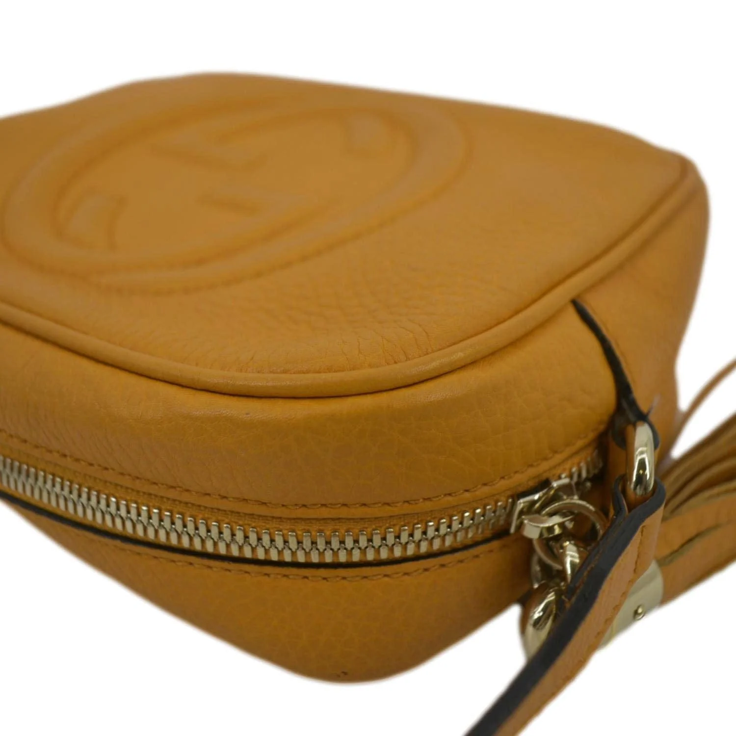 GUCCI Soho Disco Camera Leather Crossbody Bag Orange 308364 - Image 6