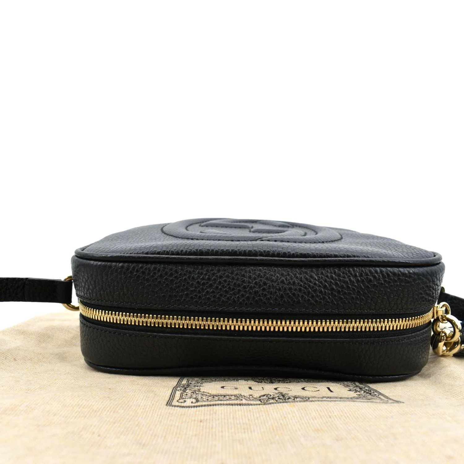 GUCCI Soho Disco Pebbled Leather Crossbody Bag Black 308364 - Image 4
