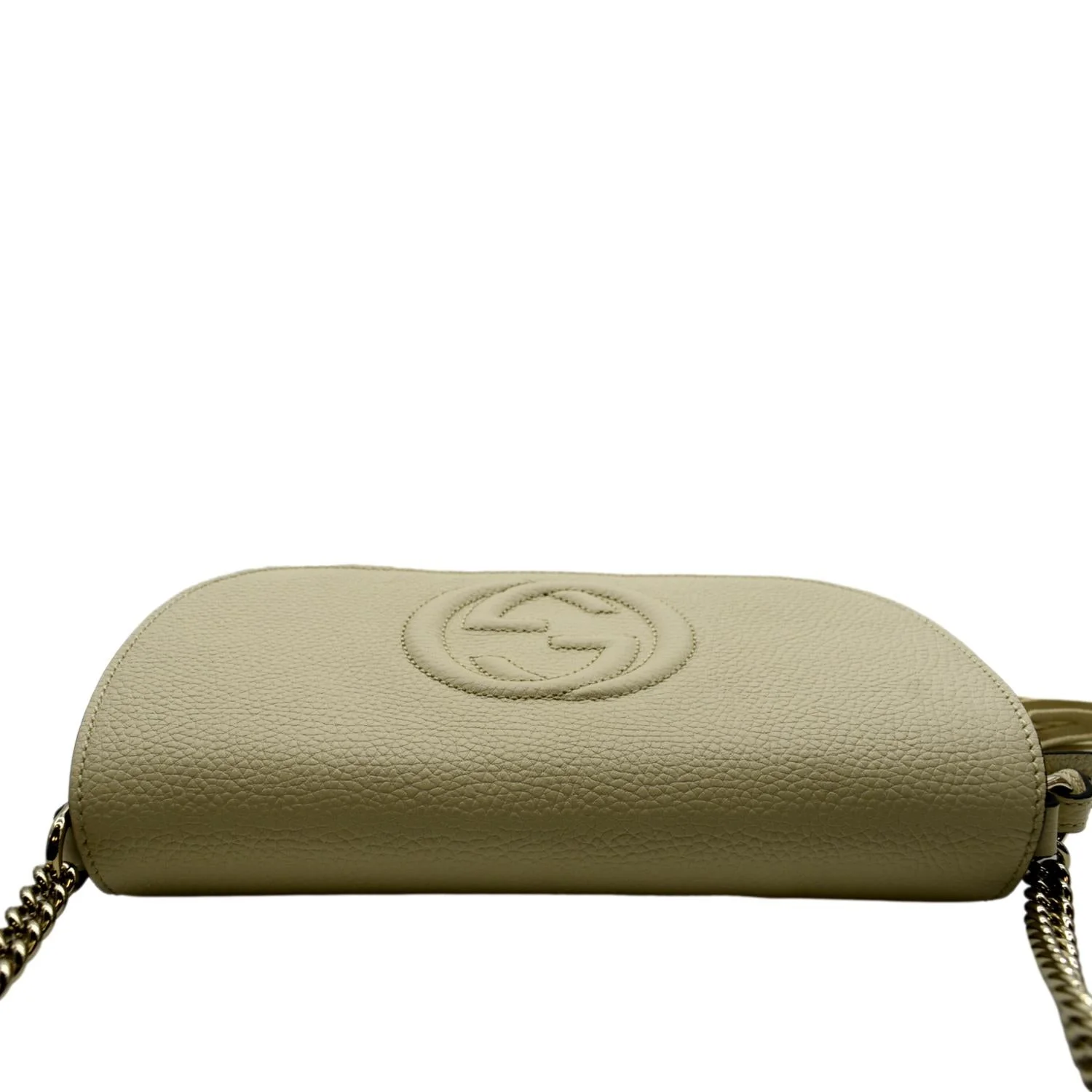 GUCCI Soho GG Flap Leather Chain Shoulder Bag Ivory 536224 - Image 4