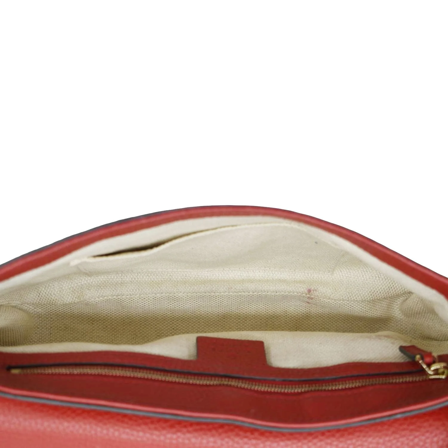 GUCCI Soho GG Flap Leather Chain Crossbody Bag Red 536224 - Image 10