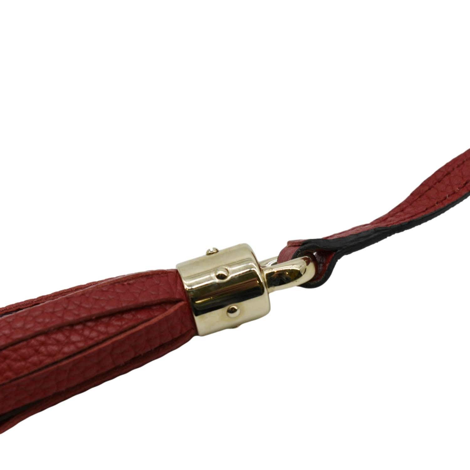 GUCCI Soho GG Flap Leather Chain Crossbody Bag Red 536224 - Image 12