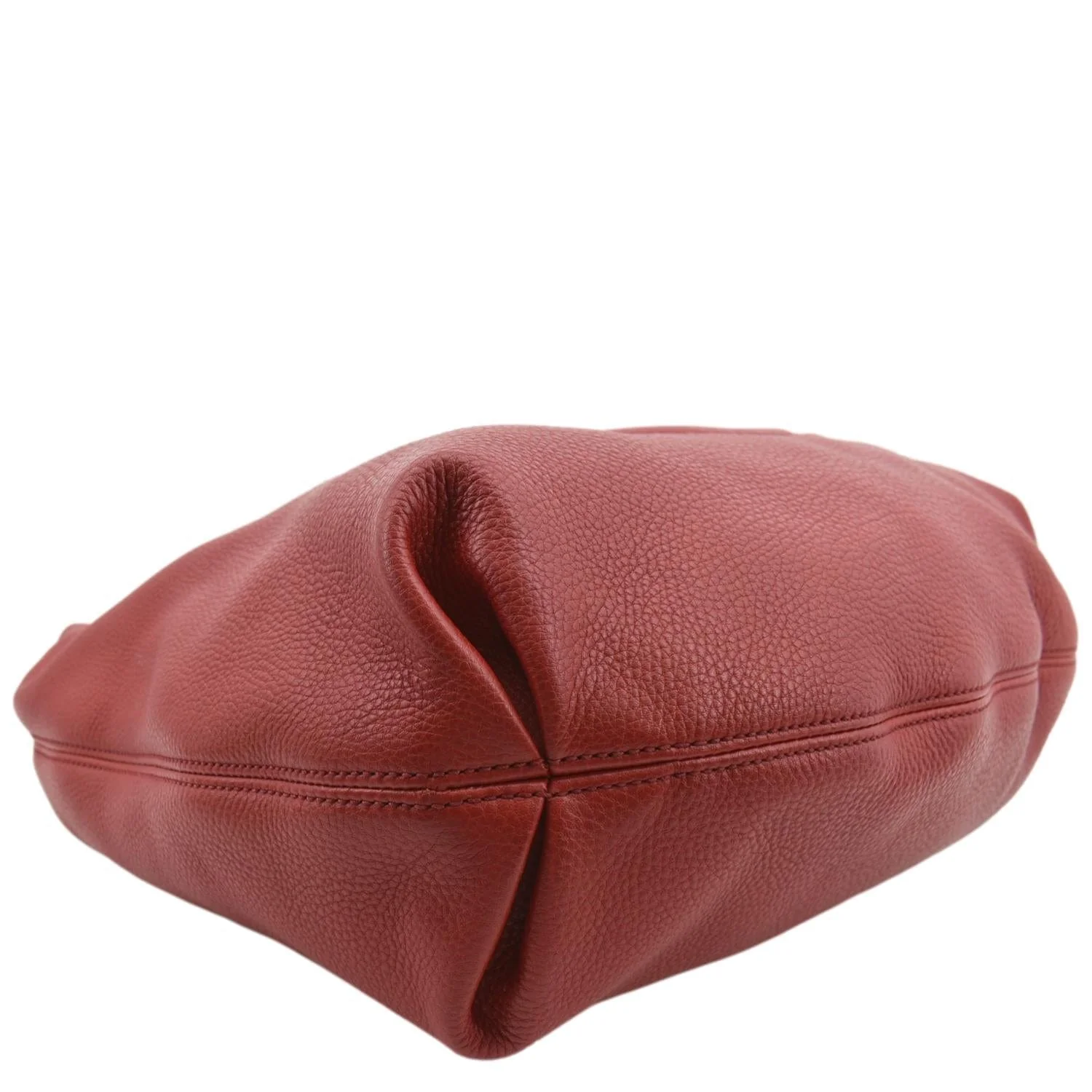 GUCCI Soho Pebbled Leather Hobo Shoulder Bag Red 282304 - Image 9