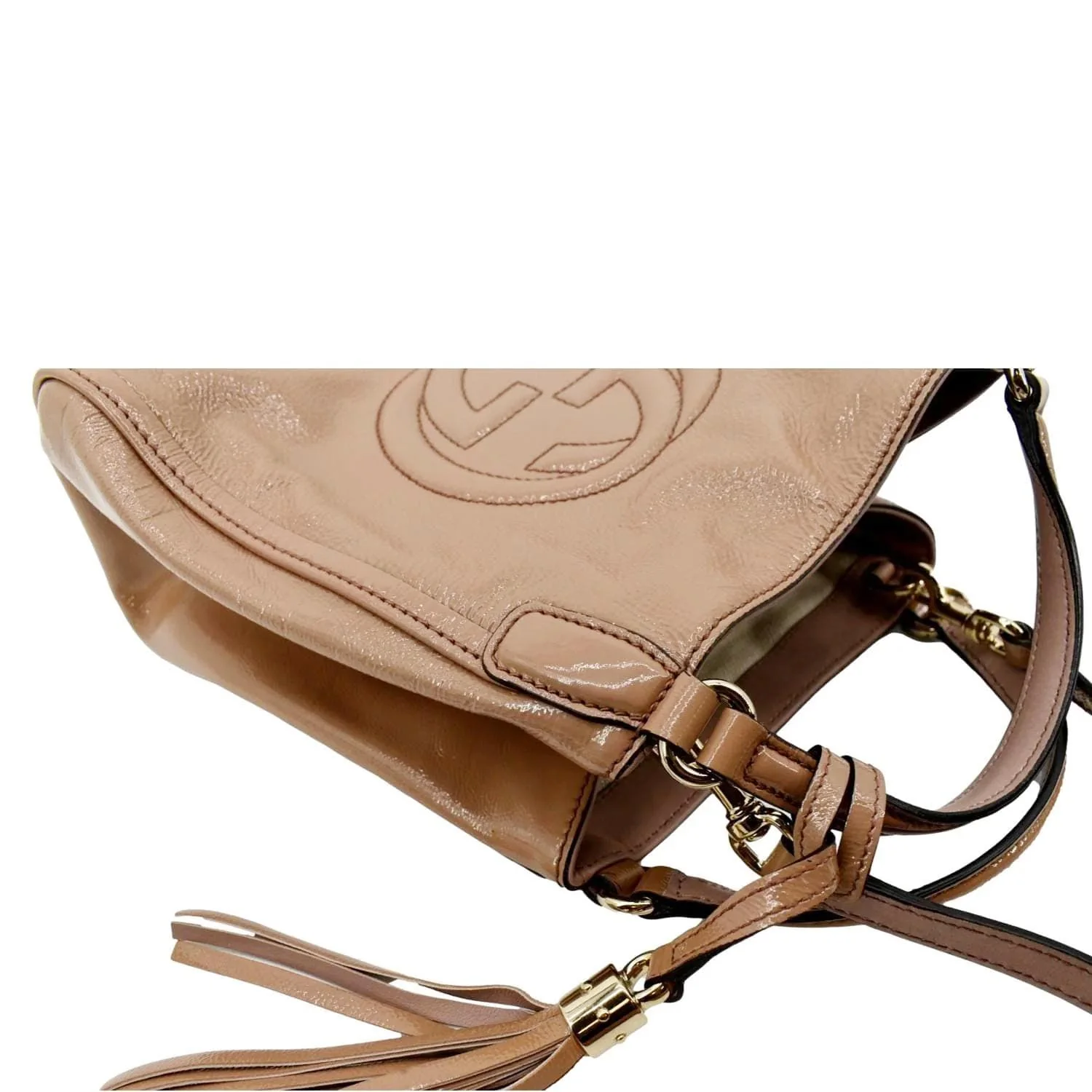 GUCCI Soho Small Patent Leather Shoulder Bag Neutral 336751 - Image 7