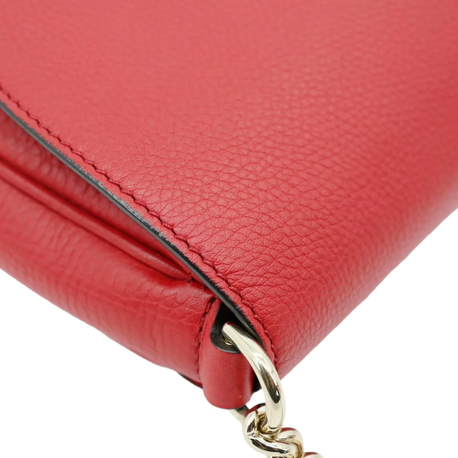 GUCCI GG Soho Tassel Chain Leather Crossbody Bag Red 336752 - Image 6