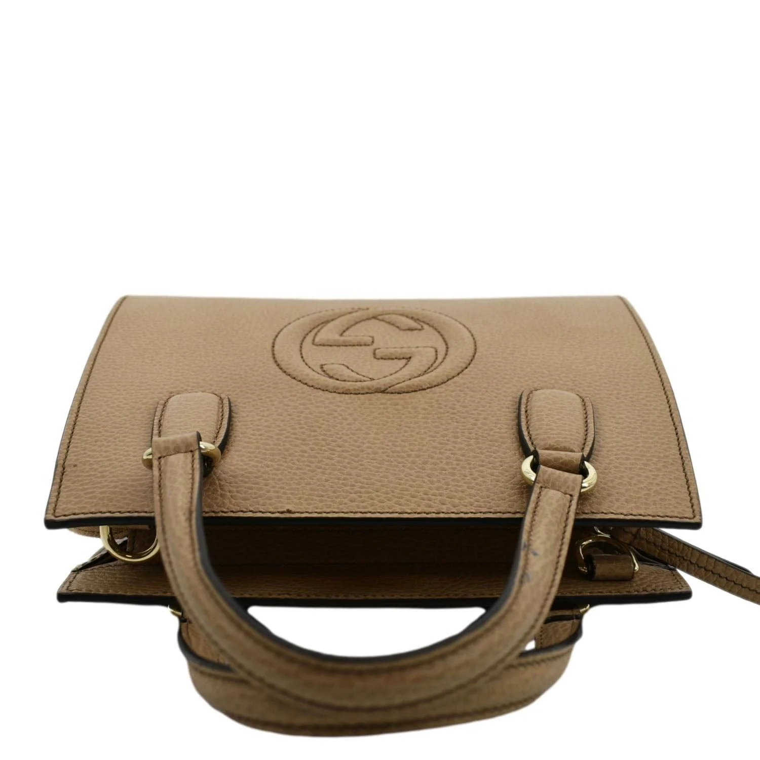 GUCCI Soho Leather Top Handle Hobo Bag Beige 607722 - Image 4