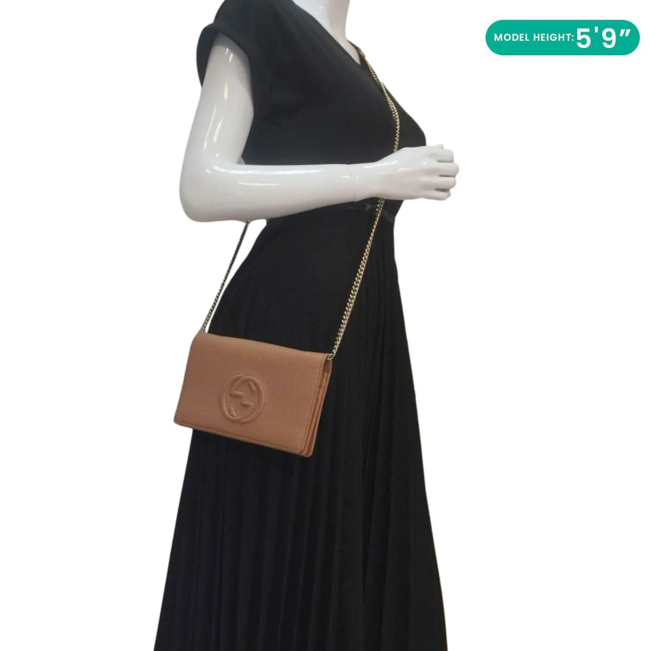 GUCCI Soho Leather Wallet On Chain Crossbody Bag Brown 598211 - Image 2