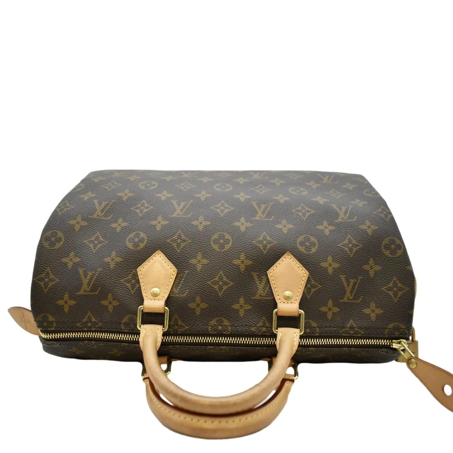 LOUIS VUITTON Speedy 35 Monogram Canvas Satchel Bag Brown - Image 5