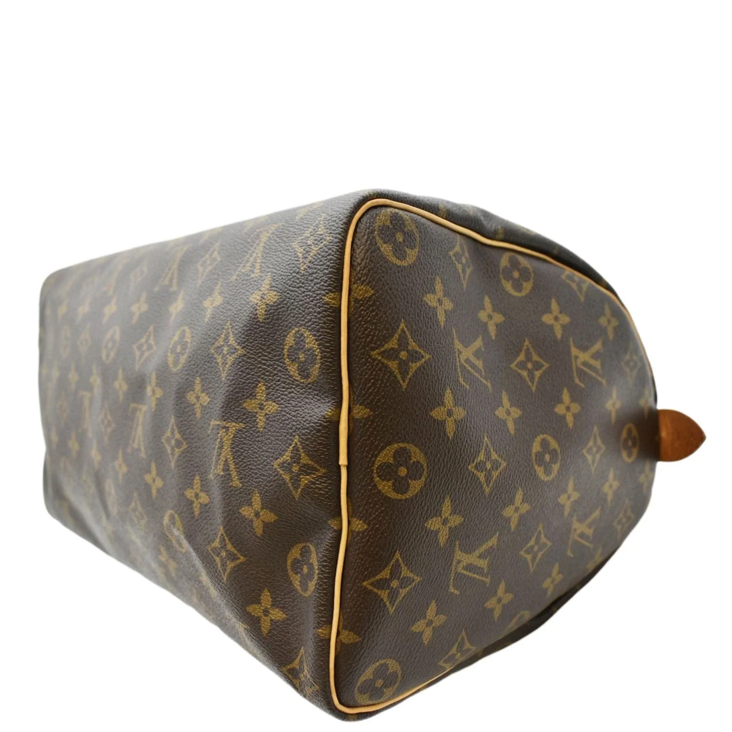 LOUIS VUITTON Speedy 35 Monogram Canvas Satchel Bag Brown - Image 9