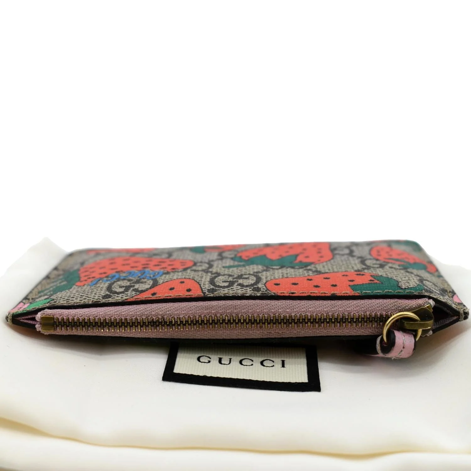 GUCCI Strawberry Printed Monogram Canvas Key Case Multicolor 573841 - Image 3
