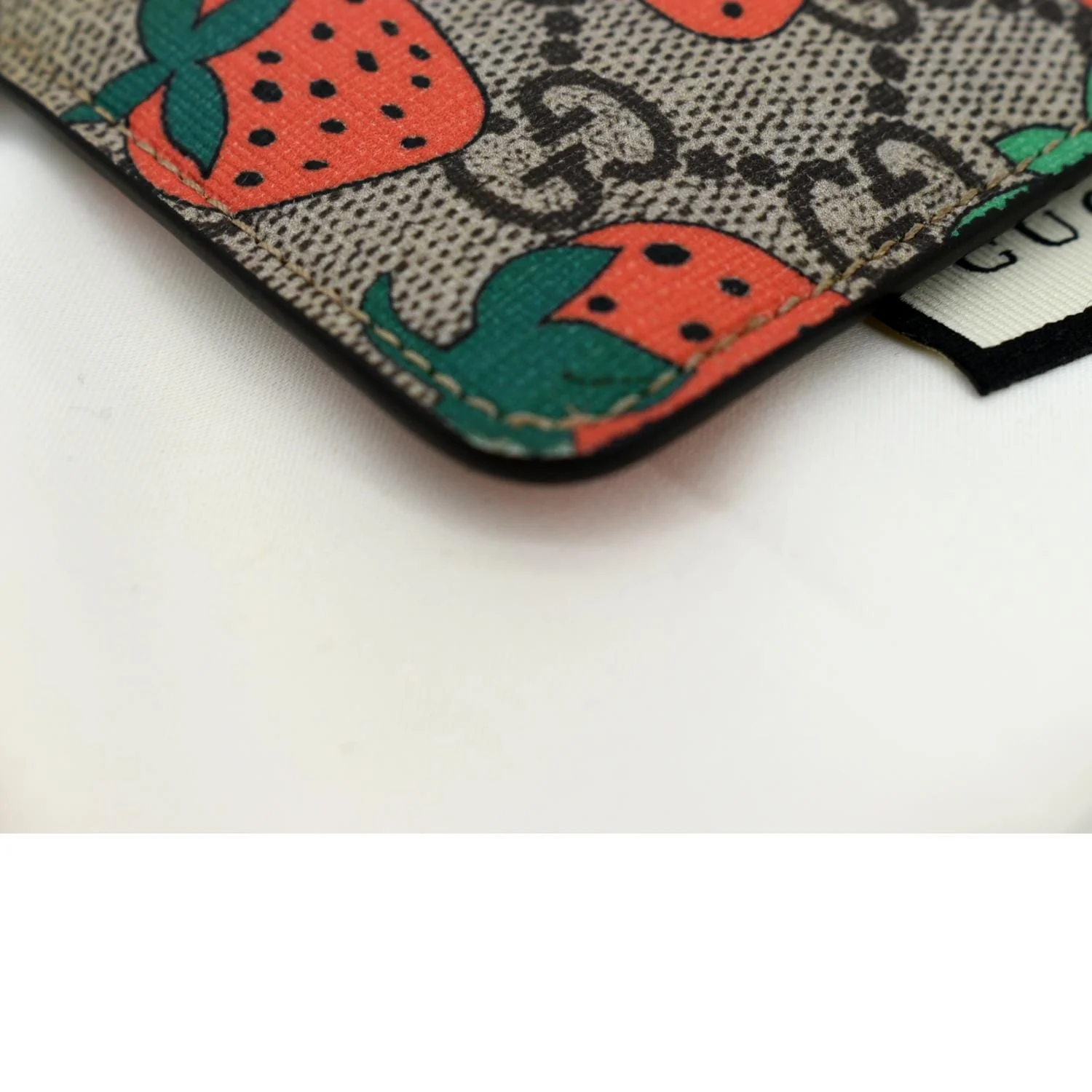 GUCCI Strawberry Printed Monogram Canvas Key Case Multicolor 573841 - Image 8