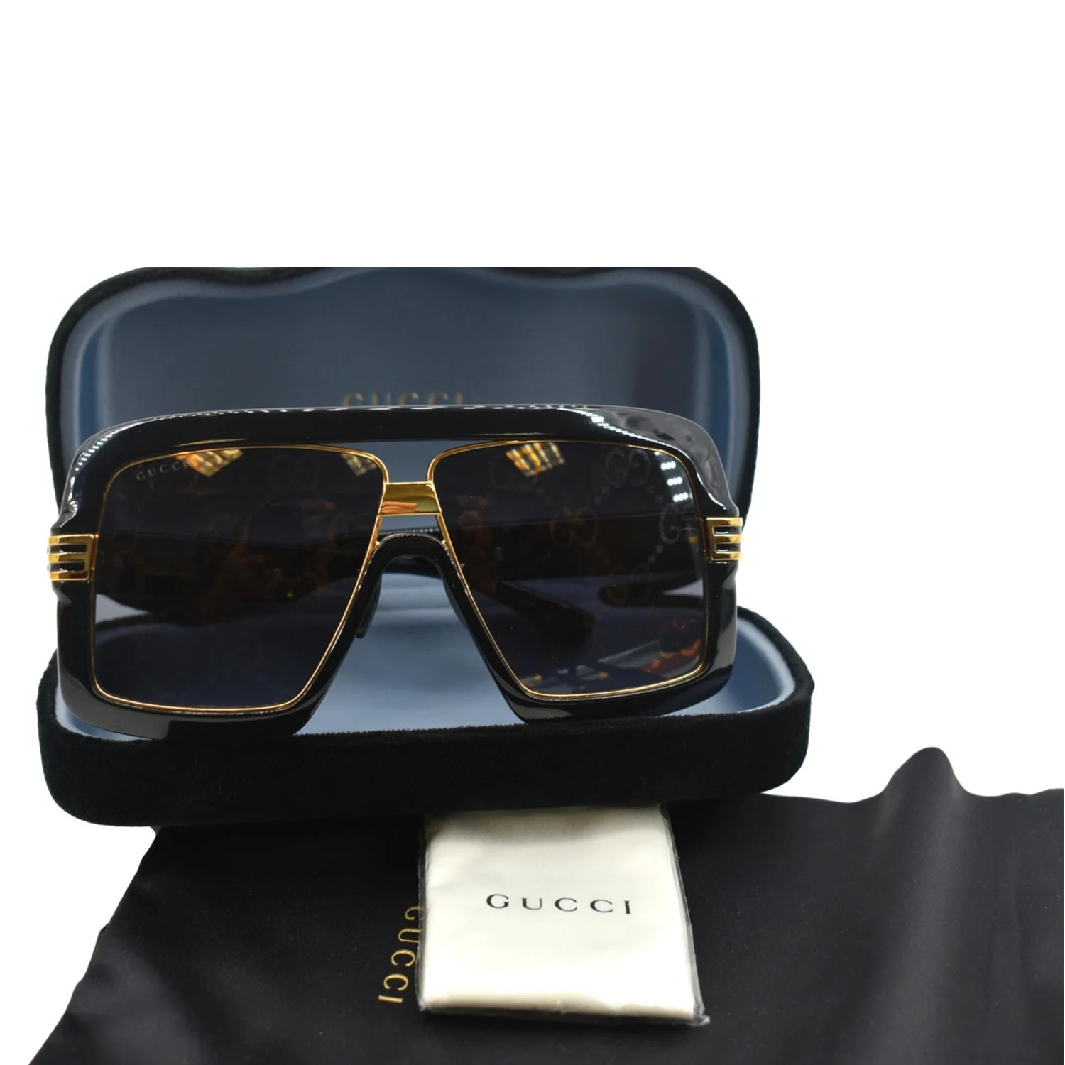 GUCCI GG0900S 001 Black Sunglasses Grey Mirrored Lens - Image 2
