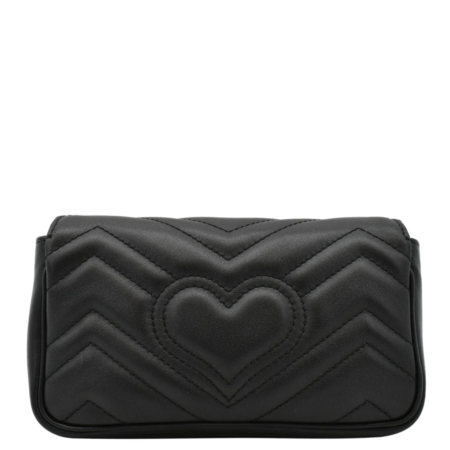 GUCCI GG Marmont Super Mini Matelasse Leather Crossbody Bag Black 476433 - Image 4