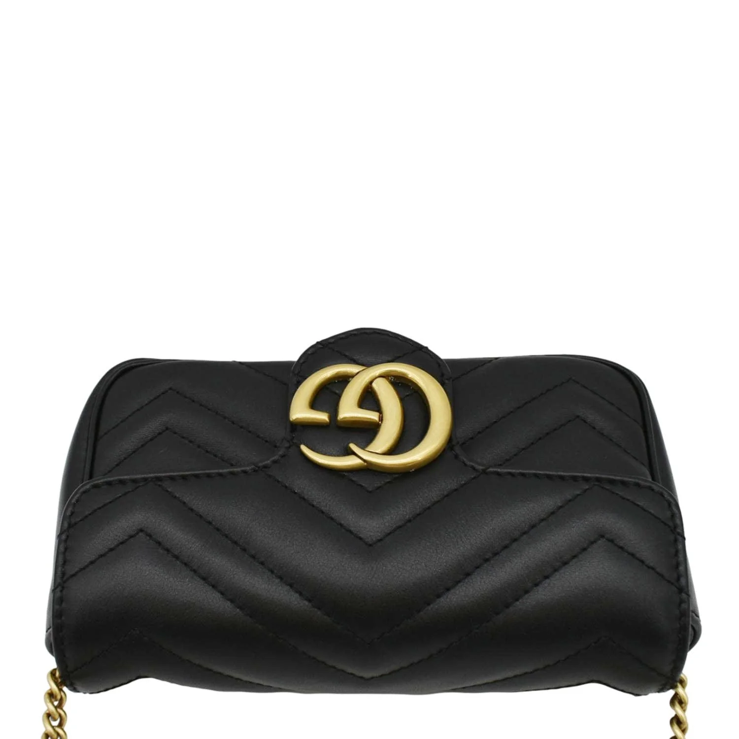 GUCCI GG Marmont Super Mini Matelasse Leather Crossbody Bag Black 476433 - Image 5