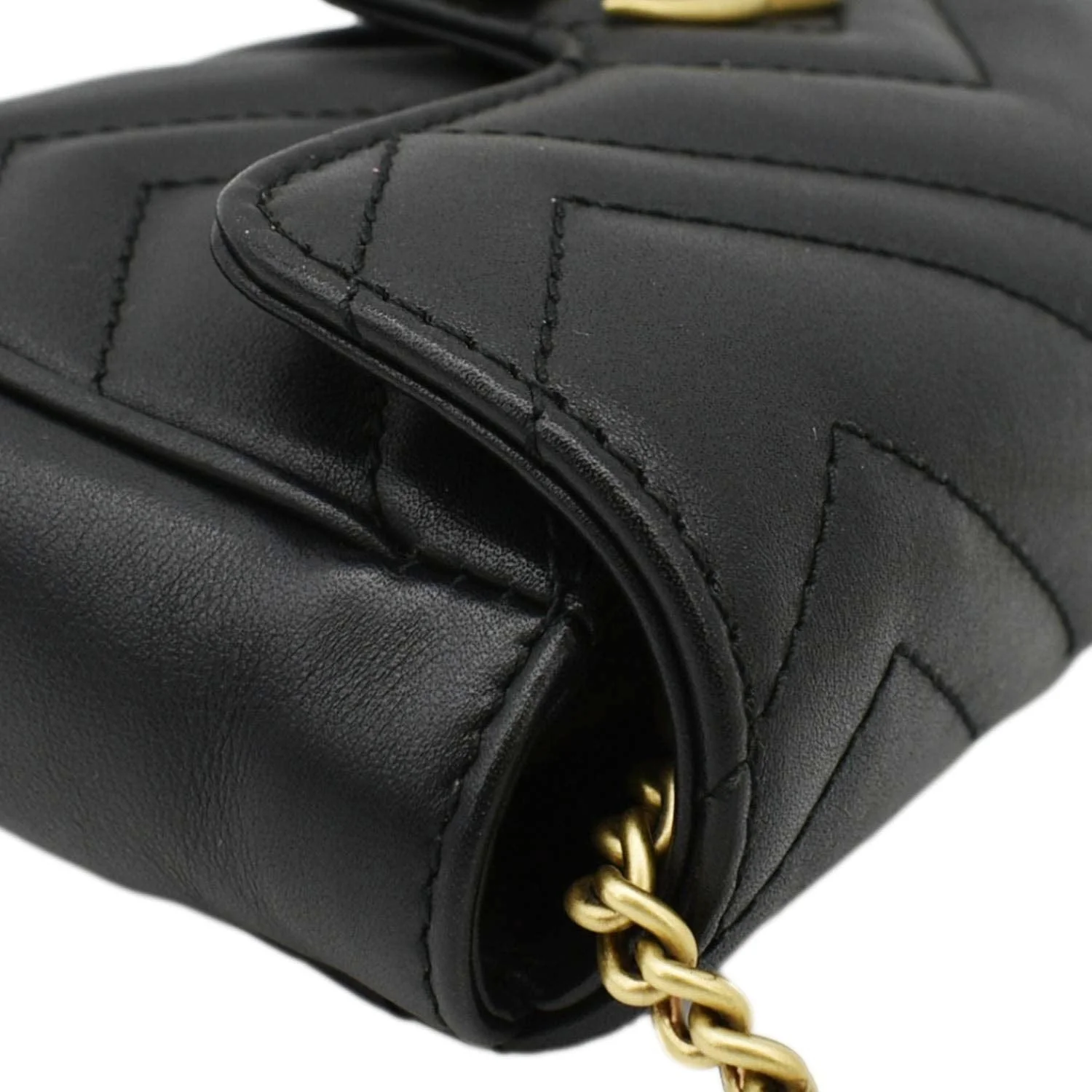 GUCCI GG Marmont Super Mini Matelasse Leather Crossbody Bag Black 476433 - Image 6