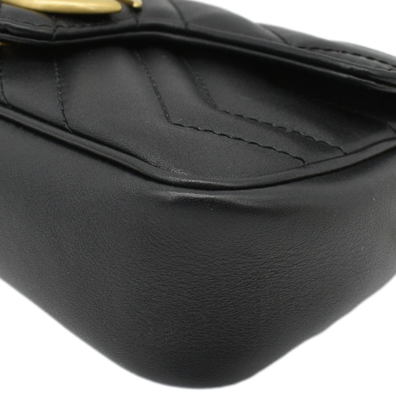 GUCCI GG Marmont Super Mini Matelasse Leather Crossbody Bag Black 476433 - Image 8