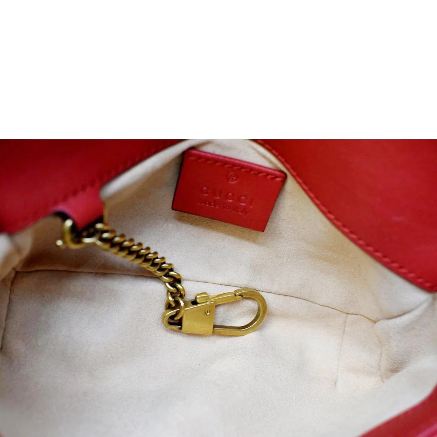 GUCCI GG Marmont Super Mini Matelasse Leather Crossbody Bag Red 476433 - Image 9