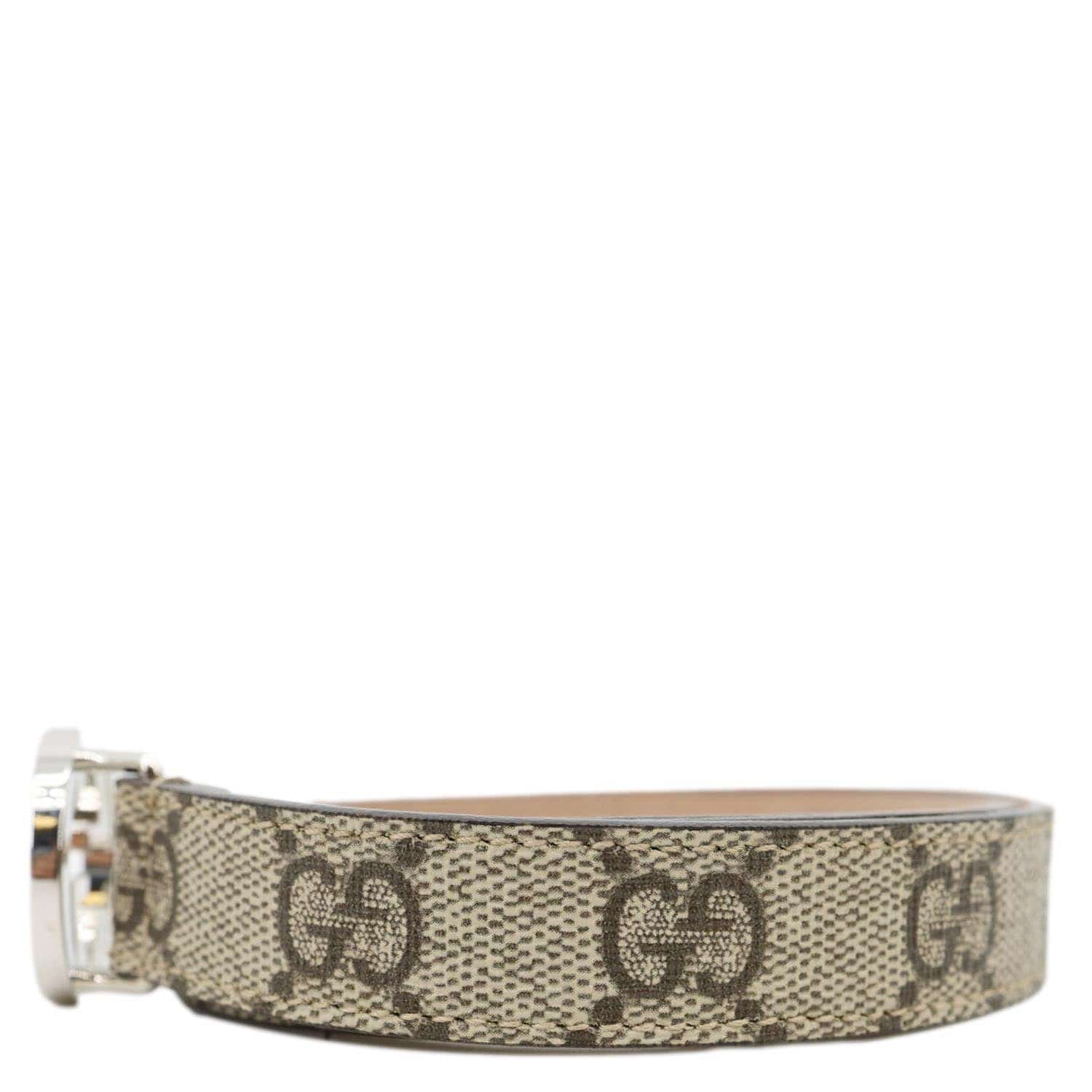 GUCCI Interlocking G Buckle GG Supreme Canvas Belt Beige 258395 - Image 4